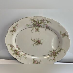 Theodore Haviland Rosalinde Vintage Small Platter With Well Gold Trim 11 1/2 in